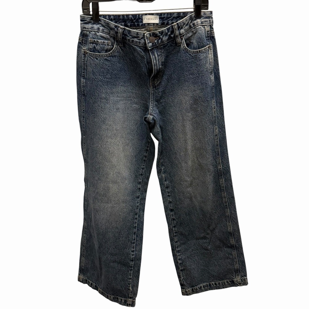 PacSun Casey Low Rise Baggy Jeans Womens 27 Blue Dark Wash Wide Leg Denim